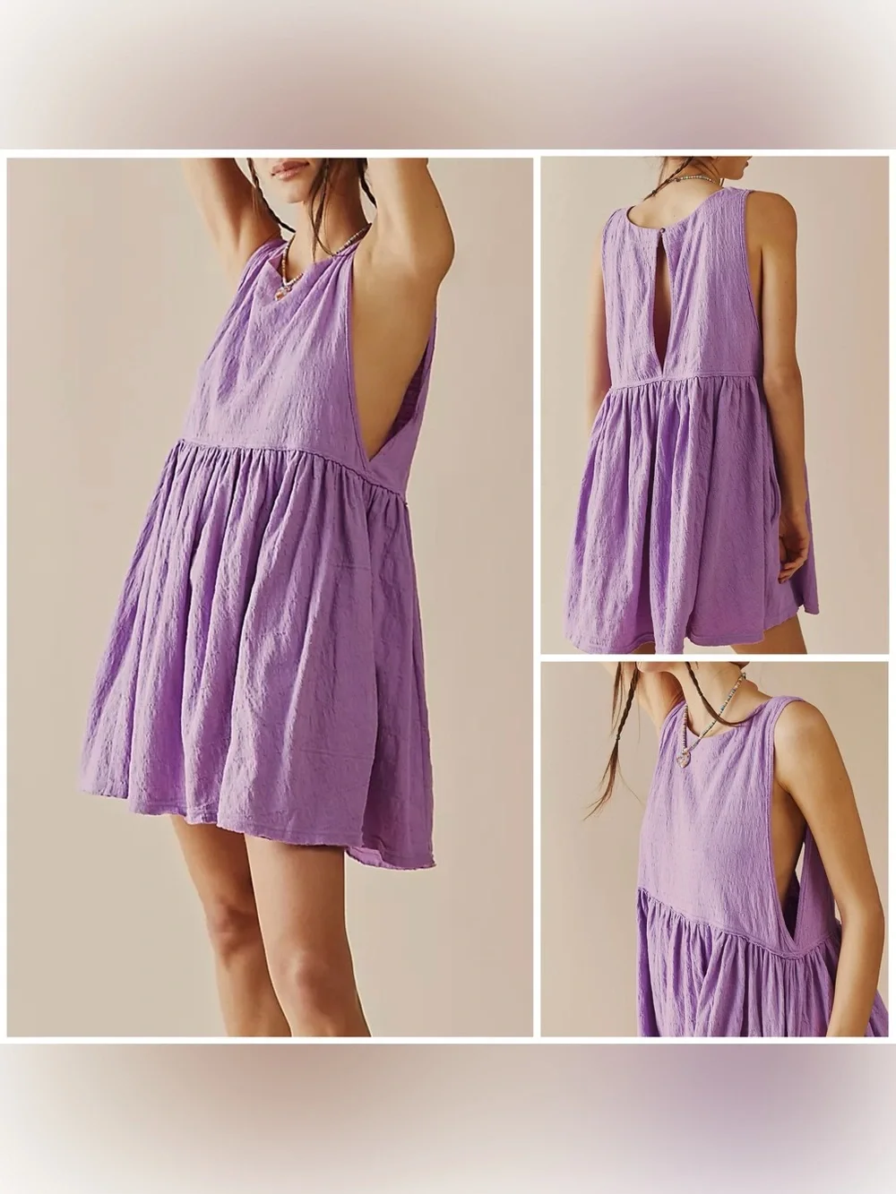 NWOT Free People Free-Est I'm Still Obsessed Sleeveless Mini Dress Wisteria - S